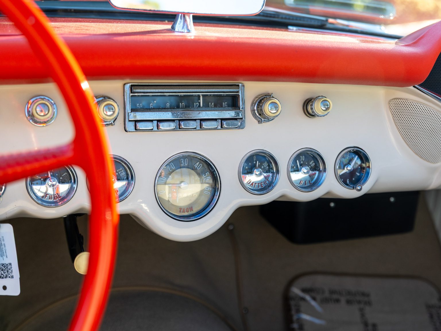 BaT 1955 Red Corvette 100
