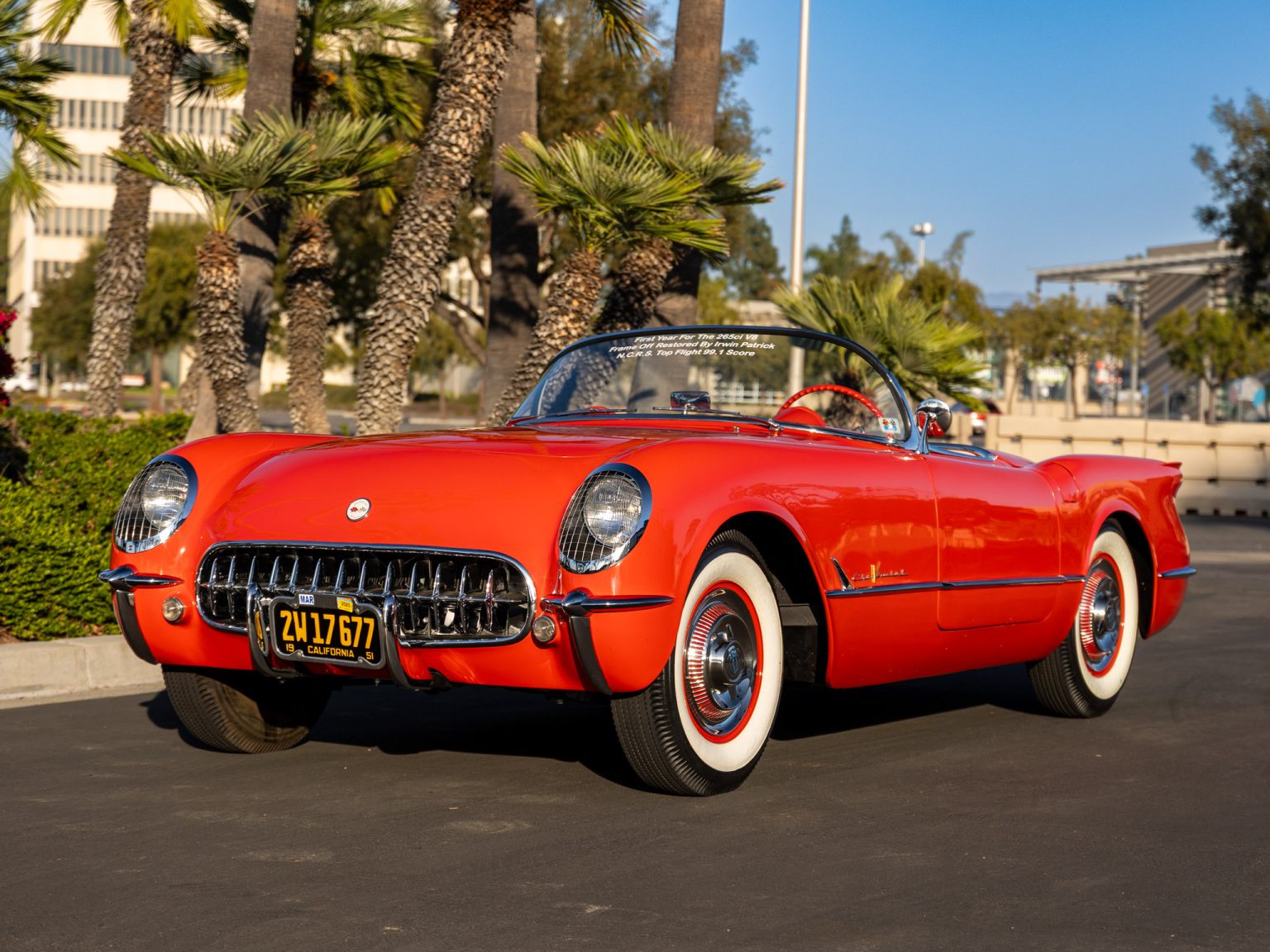 BaT 1955 Red Corvette 30