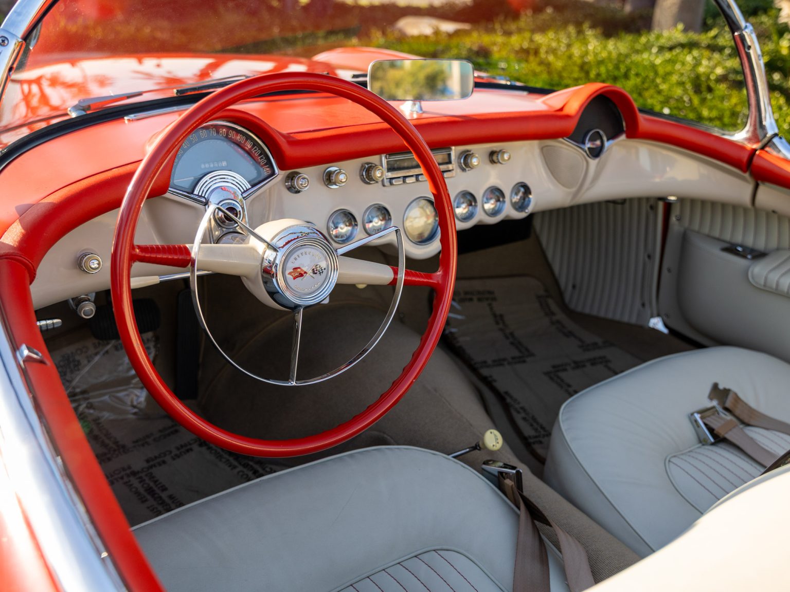 BaT 1955 Red Corvette 35