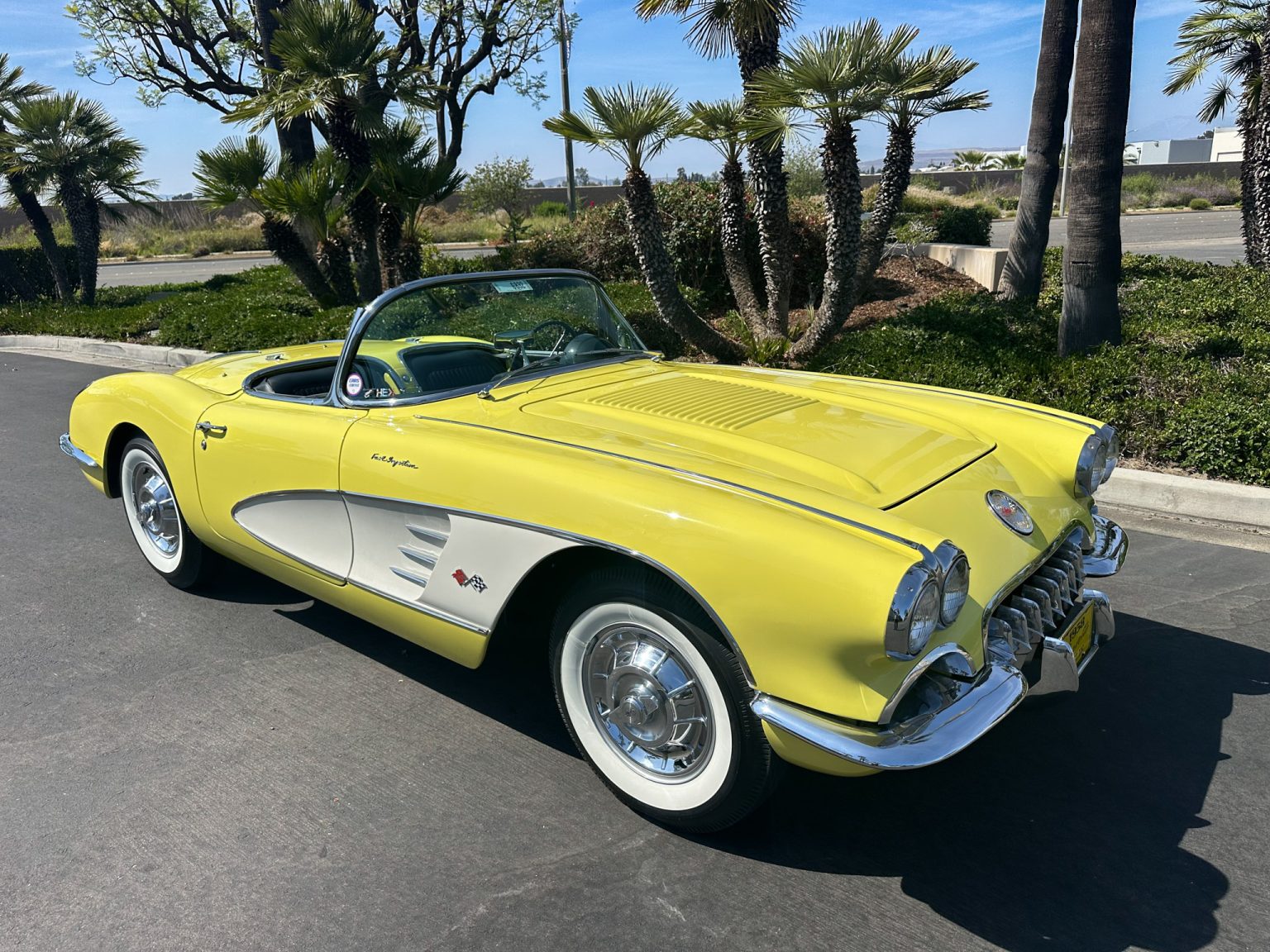 BaT 1958 Panama Yellow Corvette 6097