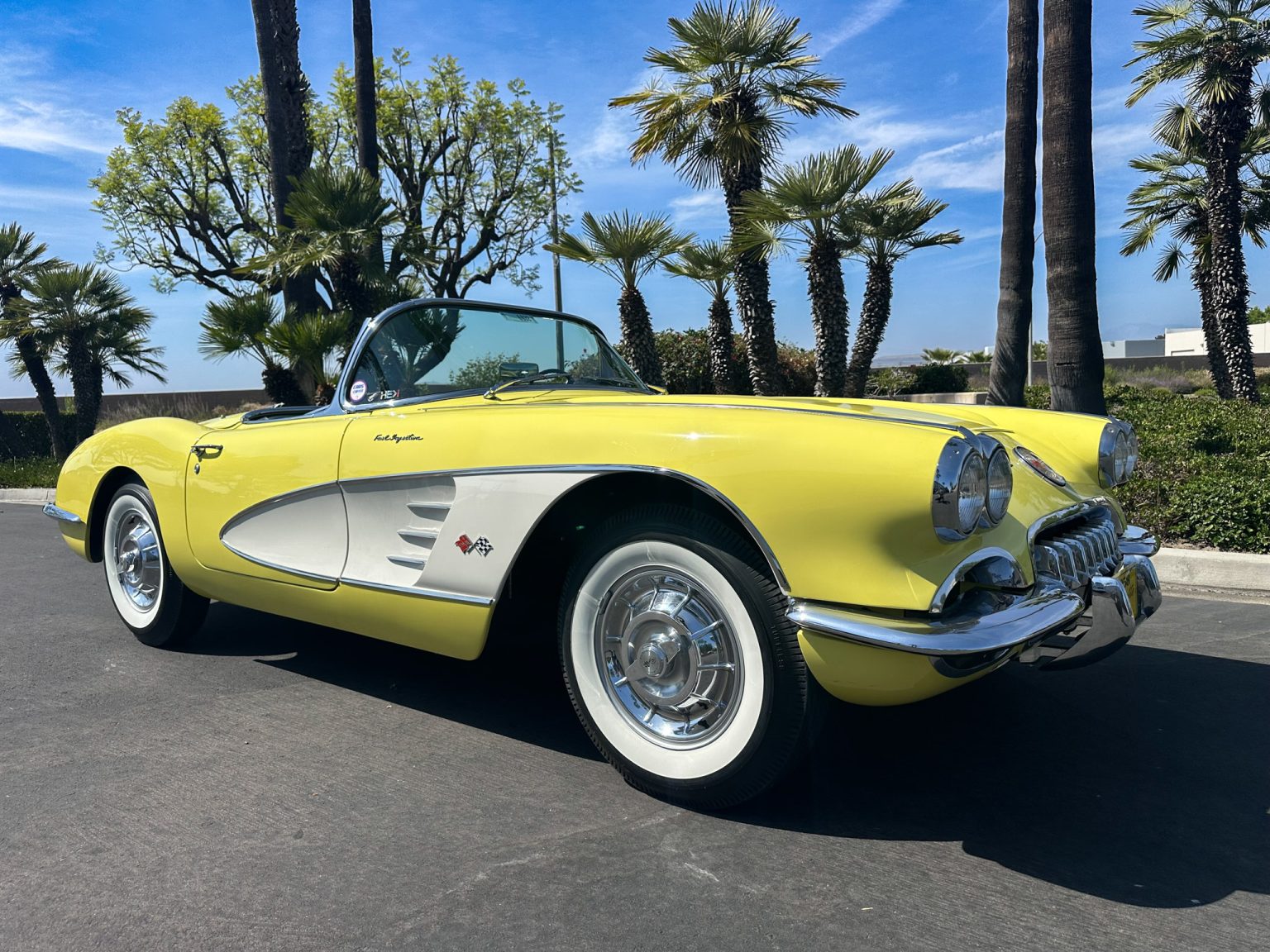 BaT 1958 Panama Yellow Corvette 6098