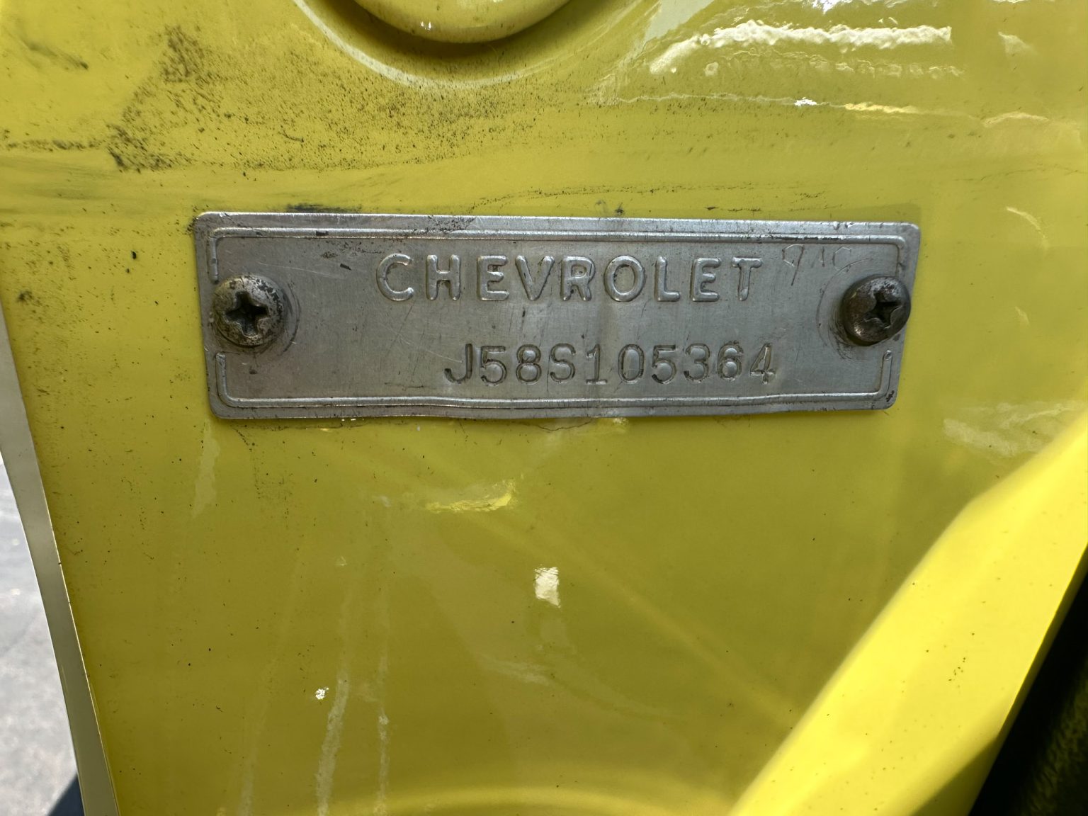 BaT 1958 Panama Yellow Corvette 6113