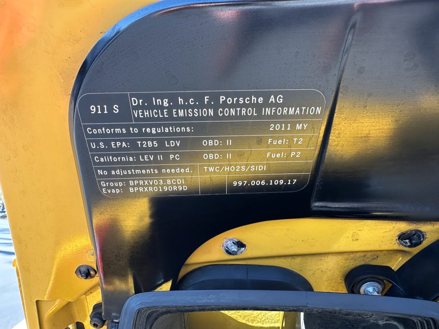 BaT 2011 Yellow Porsche 911 Cab 4162