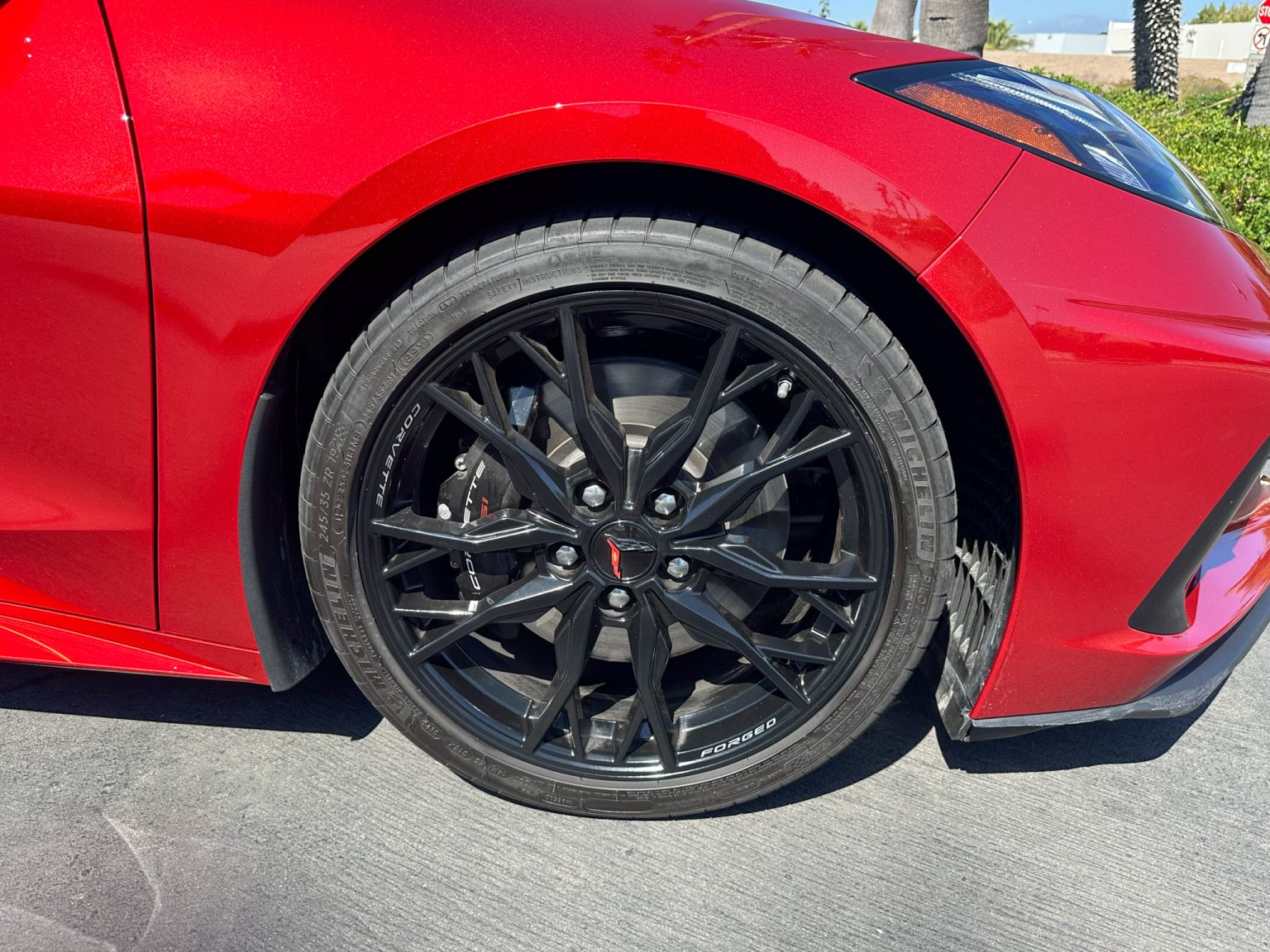 BaT 2023 Red C8 Corvette Convertible 8488