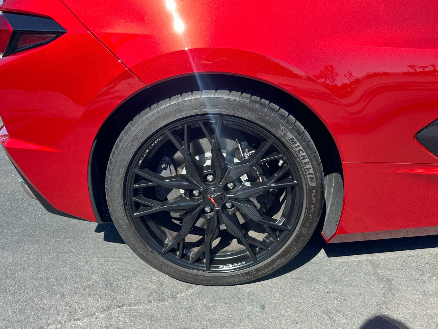 BaT 2023 Red C8 Corvette Convertible 8489