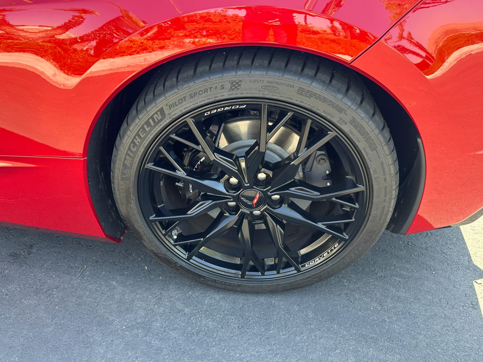 BaT 2023 Red C8 Corvette Convertible 8490