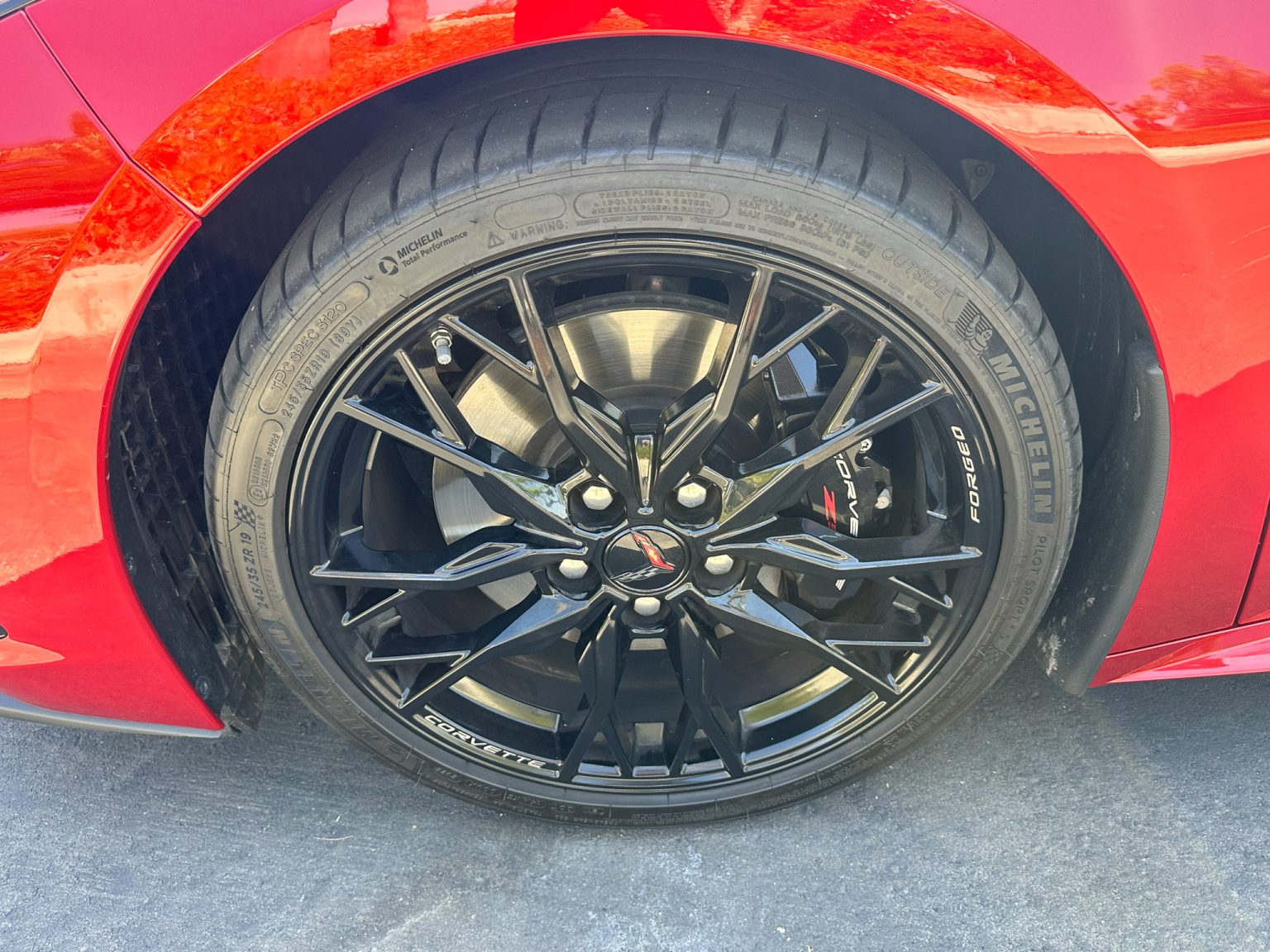 BaT 2023 Red C8 Corvette Convertible 8491