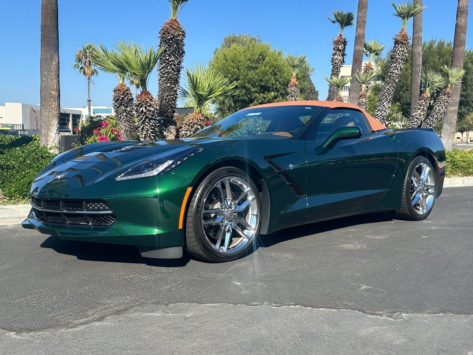 BaT 2014 Lime Rock Green Corvette Convertible 8024