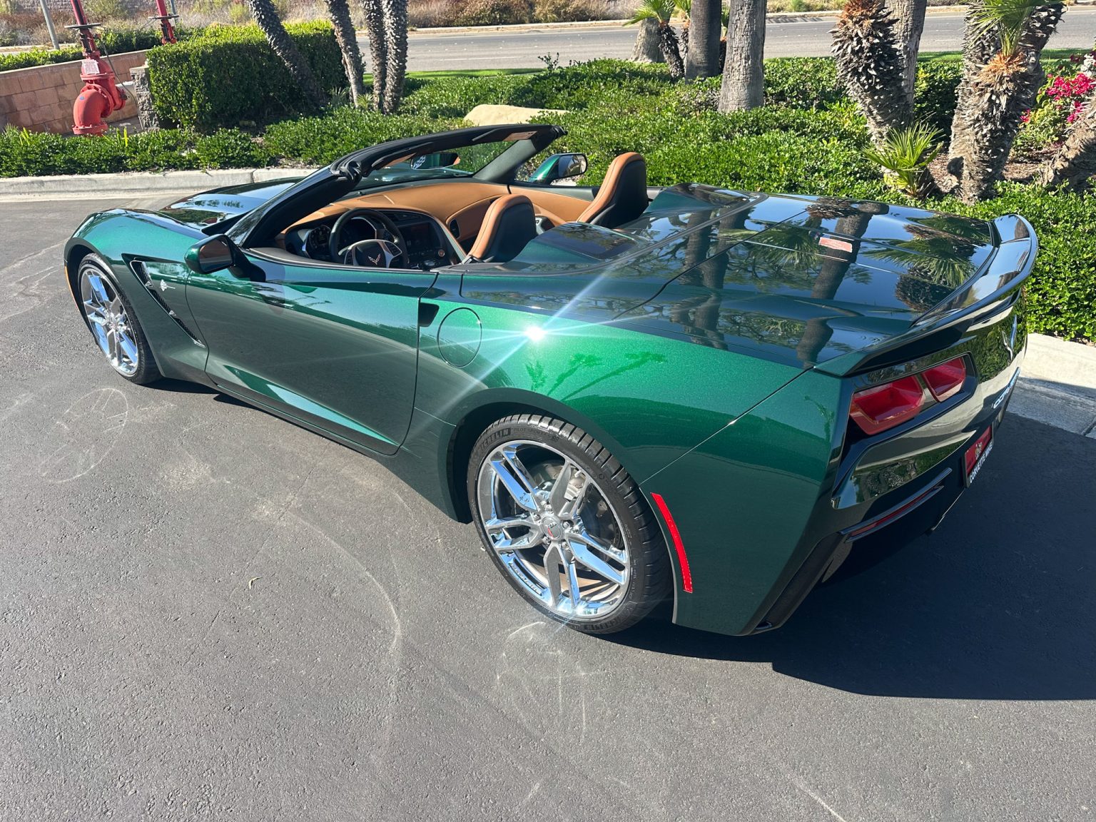 BaT 2014 Lime Rock Green Corvette Convertible 8028