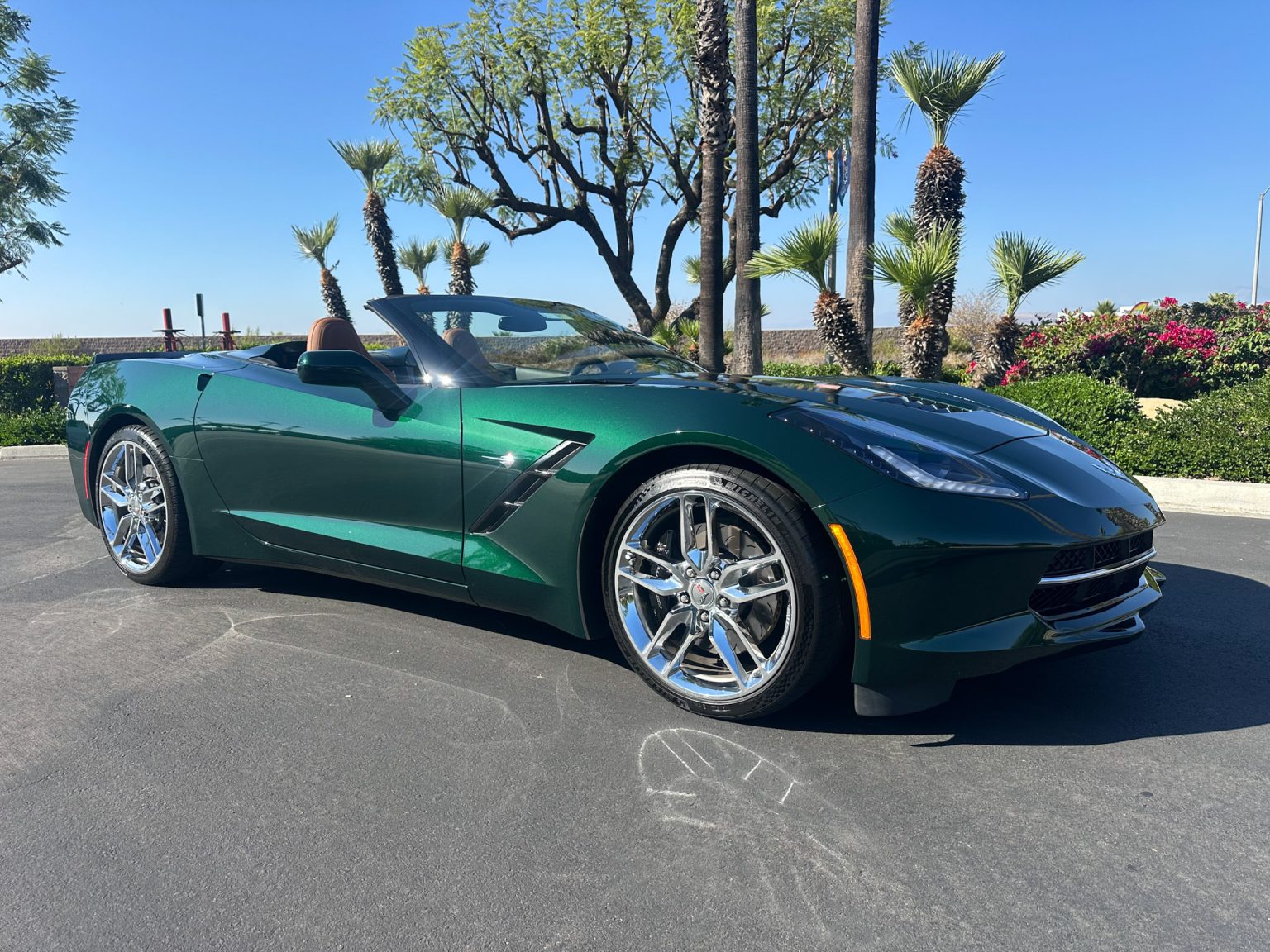BaT 2014 Lime Rock Green Corvette Convertible 8035